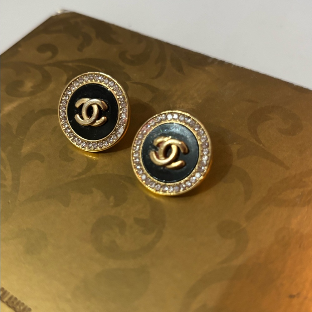 CHANEL Gold and Silver-Tone Earrings